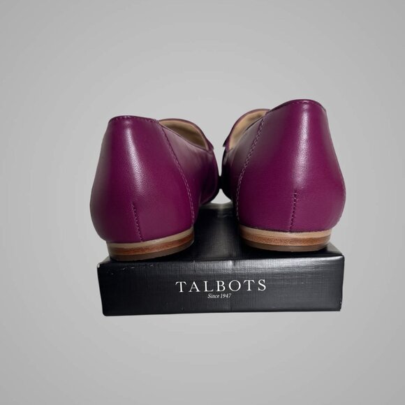 NIB Talbots Loafers Ryan Bow sz 11 Plum Flat Heel Leather - Picture 4 of 14